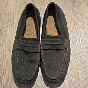 Rothys Mens The Driver‎ Loafer Brown Herringbone sz 11